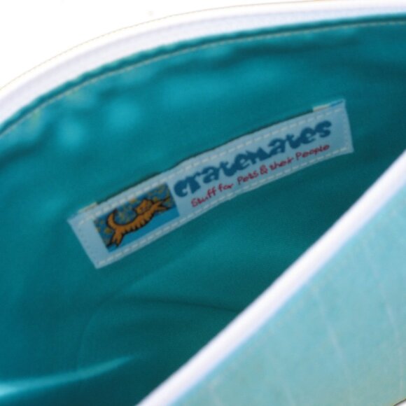 Set of 2 Blue Lace Stripe Zippered Clutch Makeup Bag Travel Kit NEW with tags - Picture 7 of 7